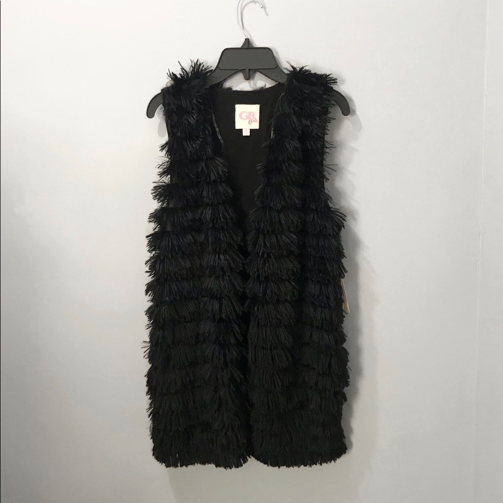 Black Faux Fur Vest